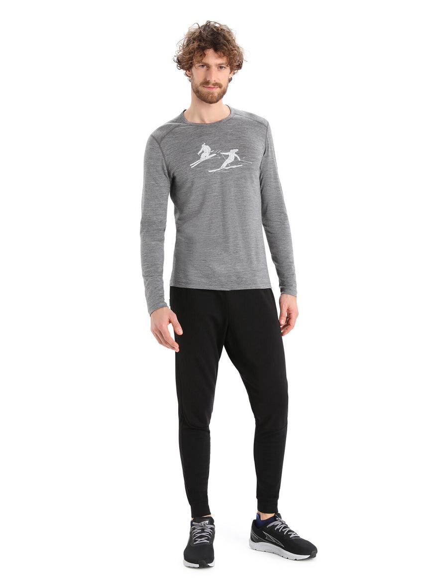 Base Layers Icebreaker Merino 200 Oasis Long Sleeve Crewe Last Run Męskie Szare | PL 1609LISH